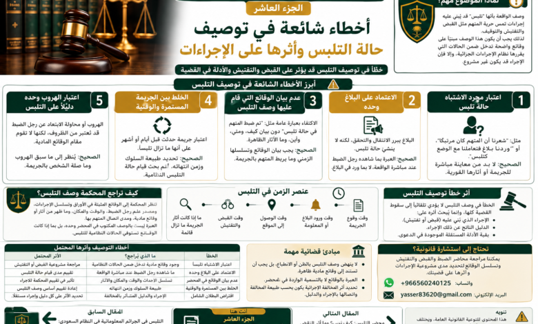 أخطاء توصيف التلبس في السعودية أثرها على القبض والتفتيش