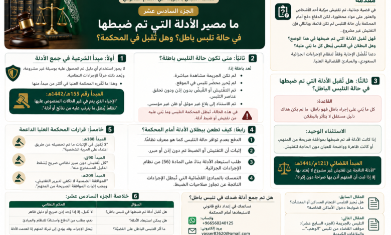 استبعاد الأدلة الناتجة عن تفتيش غير مشروع في السعودية