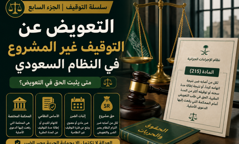 التعويض عن التوقيف غير المشروع في النظام السعودي