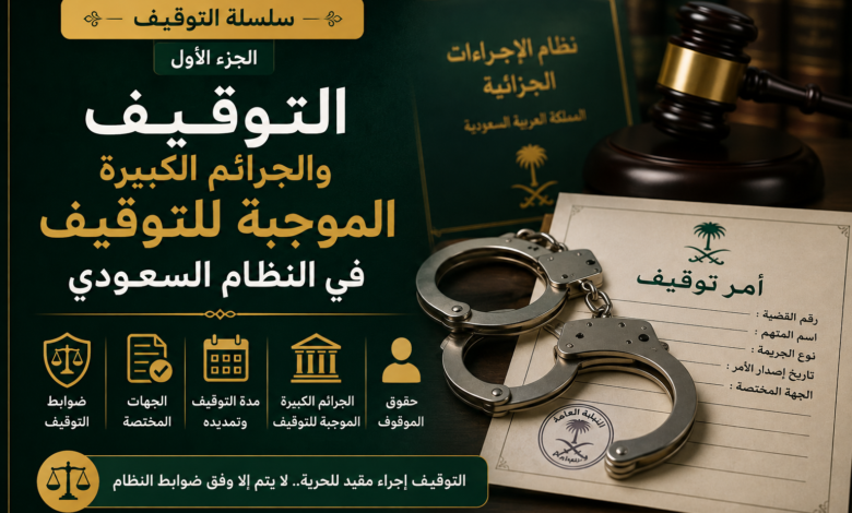 التوقيف والجرائم الكبيرة الموجبة للتوقيف في النظام السعودي