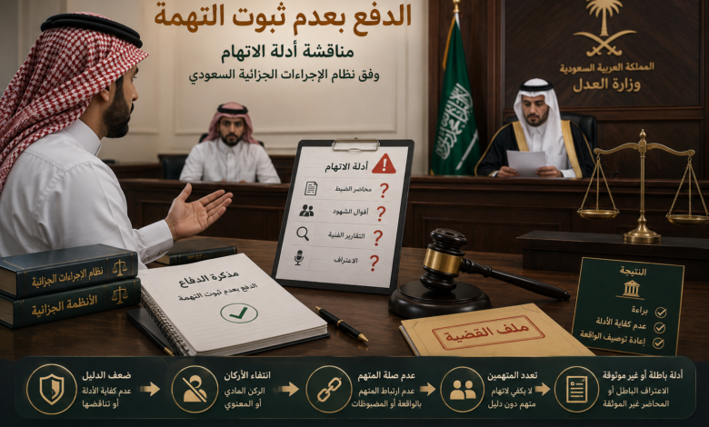 الدفع بعدم ثبوت التهمة في النظام السعودي أدلة الاتهام