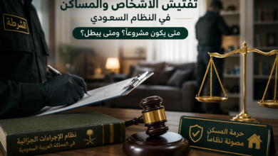 تفتيش الأشخاص والمساكن في النظام السعودي