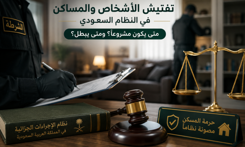 تفتيش الأشخاص والمساكن في النظام السعودي