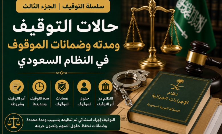 حالات التوقيف ومدته وضمانات الموقوف في النظام السعودي