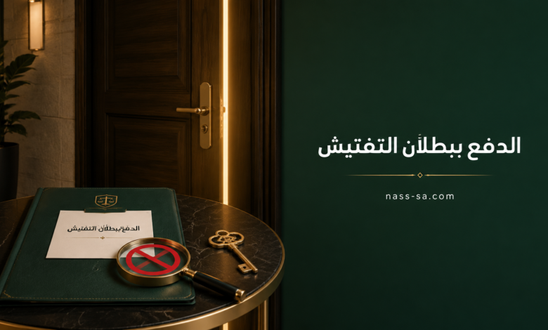 الدفع ببطلان التفتيش في النظام السعودي وأثره في الأدلة