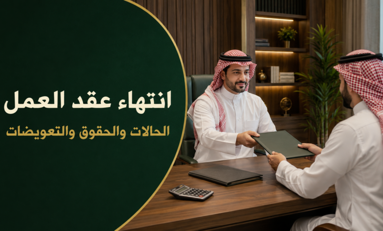 انتهاء عقد العمل في النظام السعودي والحالات النظامية والحقوق والتعويضات المترتبة عليه.