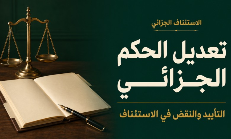 تعديل الحكم الجزائي في الاستئناف التأييد والنقض