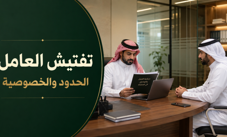 تفتيش العامل في نظام العمل السعودي وحدود فحص ممتلكات المنشأة وحماية خصوصية العامل.