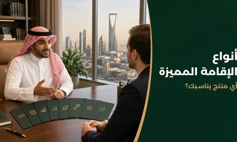أنواع الإقامة المميزة، منتجات الإقامة المميزة، الإقامة الدائمة، الإقامة محددة المدة، إقامة المستثمر، إقامة رائد الأعمال، إقامة مالك العقار، إقامة الكفاءة الاستثنائية، إقامة الموهبة، الإقامة في السعودية