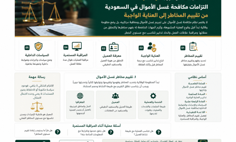 التزامات مكافحة غسل الأموال في السعودية | دليل المنشآت