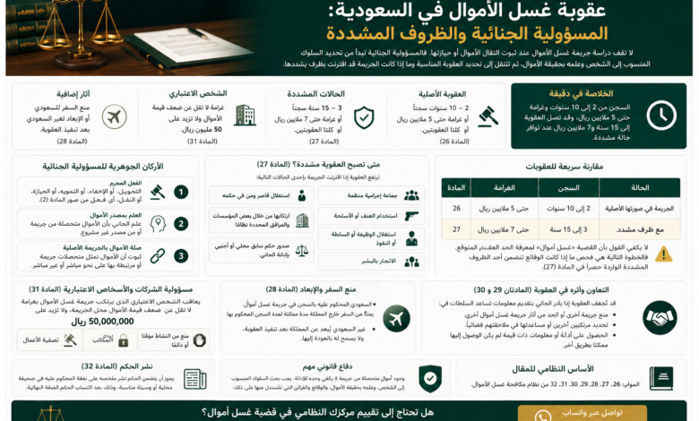عقوبة غسل الأموال في السعودية