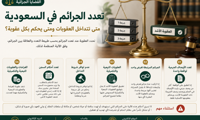 تداخل العقوبات في السعودية: متى تطبق العقوبة الأشد؟