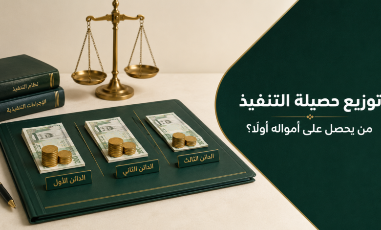 توزيع حصيلة التنفيذ بين الدائنين في نظام التنفيذ السعودي
