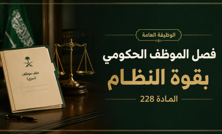 فصل الموظف الحكومي بقوة النظام