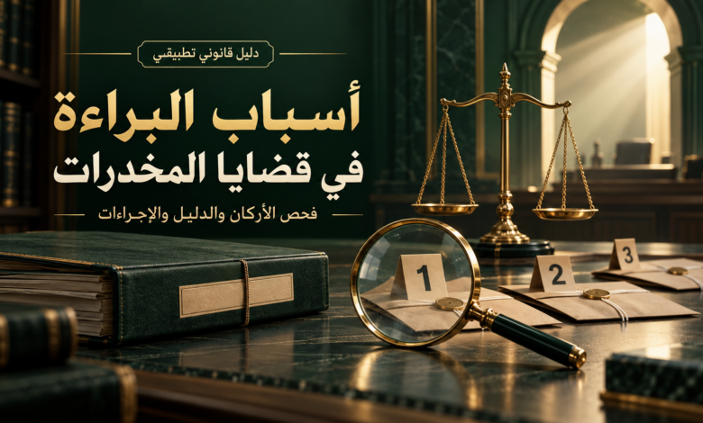 أسباب البراءة في قضايا المخدرات في النظام السعودي