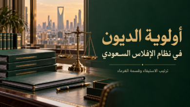 أولوية الديون في نظام الإفلاس السعودي ترتيب الاستيفاء وقسمة الغرماء.