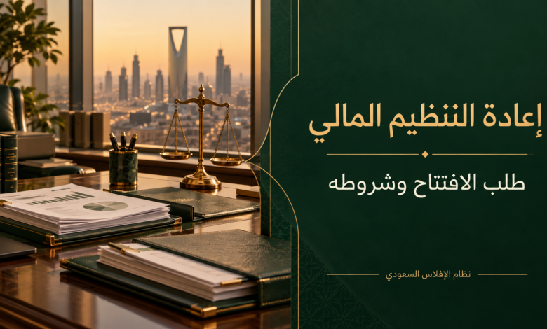 إعادة التنظيم المالي في النظام السعودي طلب الافتتاح وشروطه.
