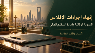 إنهاء التسوية الوقائية وإعادة التنظيم المالي