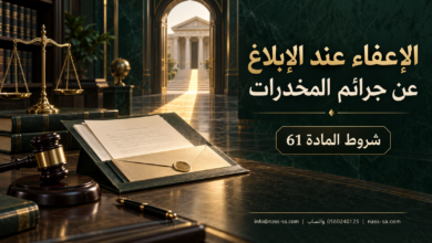 الإعفاء من العقوبة عند الإبلاغ عن جريمة المخدرات