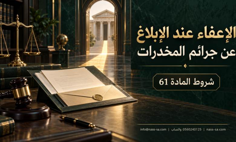 الإعفاء من العقوبة عند الإبلاغ عن جريمة المخدرات