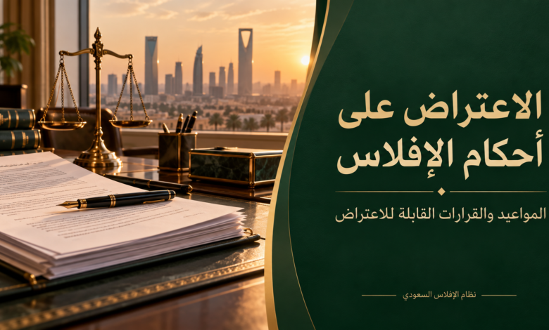 الاعتراض على أحكام وقرارات الإفلاس المواعيد والنطاق.