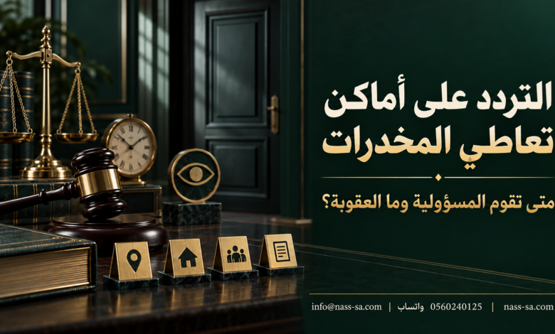 التردد على أماكن تعاطي المخدرات في النظام السعودي