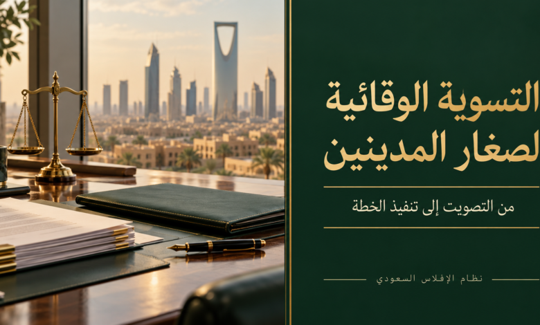 التسوية الوقائية لصغار المدينين التصويت على المقترح وتنفيذ الخطة