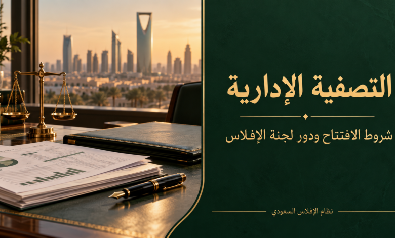 التصفية الإدارية في النظام السعودي شروط الافتتاح ودور لجنة الإفلاس