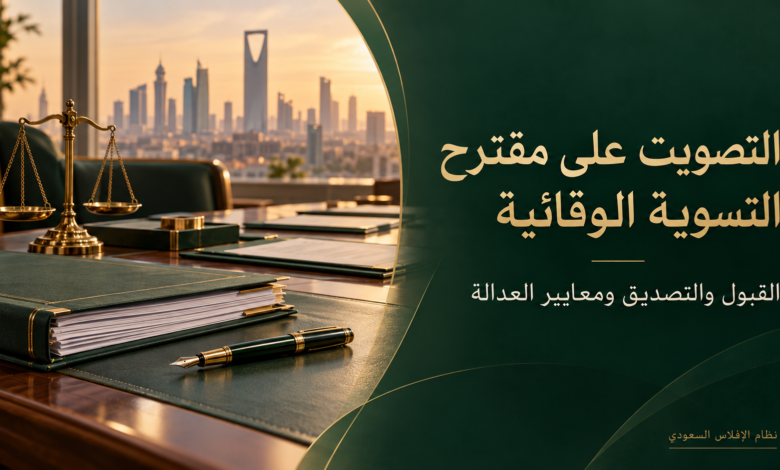 التصويت على مقترح التسوية الوقائية وتصديق المحكمة عليه.