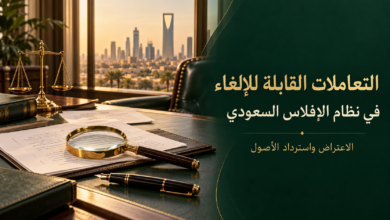 التعاملات القابلة للإلغاء في نظام الإفلاس الاعتراض واسترداد الأصول
