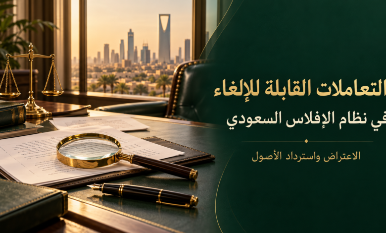 التعاملات القابلة للإلغاء في نظام الإفلاس الاعتراض واسترداد الأصول