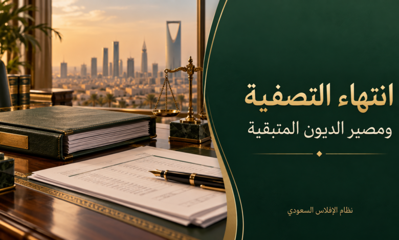 انتهاء التصفية ومصير الديون المتبقية في النظام السعودي