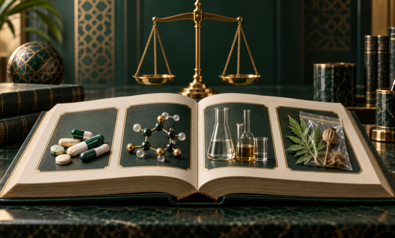 تعريف المواد المخدرة والمؤثرات العقلية والسلائف الكيميائية في النظام السعودي