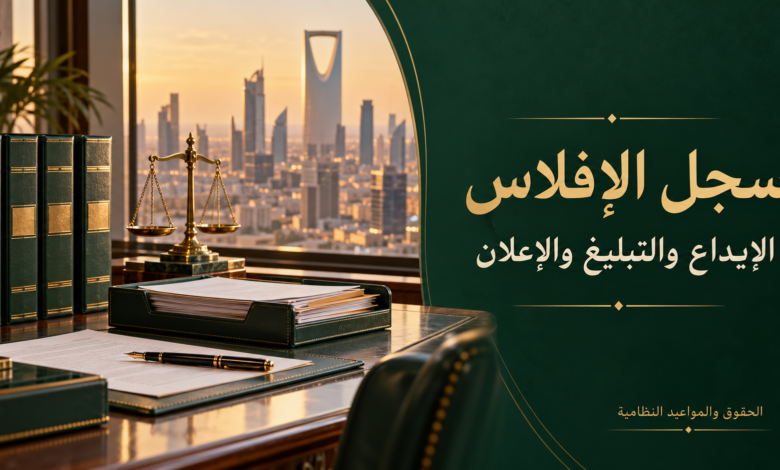 سجل الإفلاس السعودي الإيداع والتبليغ والإعلان