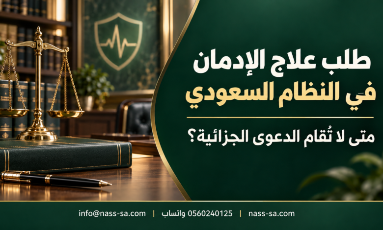 طلب علاج الإدمان ومتى لا تقام الدعوى الجزائية في السعودية