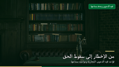 قيد الدعوى التجارية وعدم سماعها من الإخطار إلى سقوط الحق بالتقادم