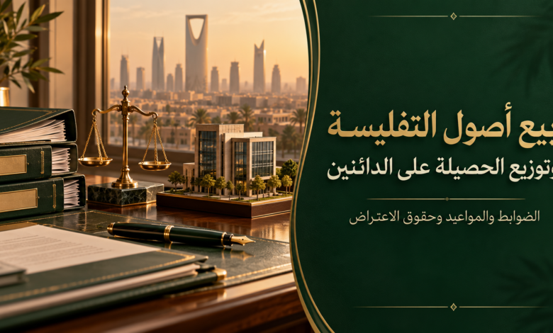 يع أصول التفليسة وتوزيع الحصيلة على الدائنين.