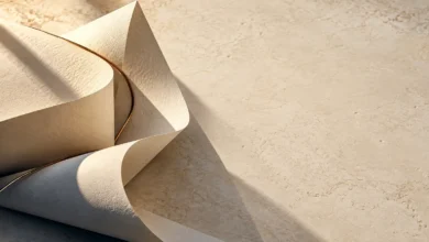 تكوين فني من الورق والضوء