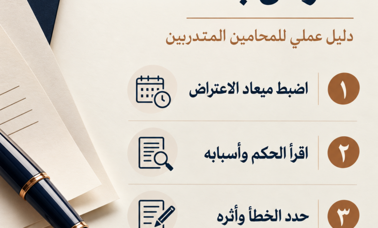 كيف نعد لائحة اعتراض بالاستئناف؟ دليل عملي للمحامي المتدرب
